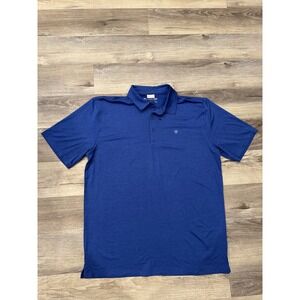 ARIATTEK Men's Blue Polo Shirt Short Sleeve Performance Golf Casual size L